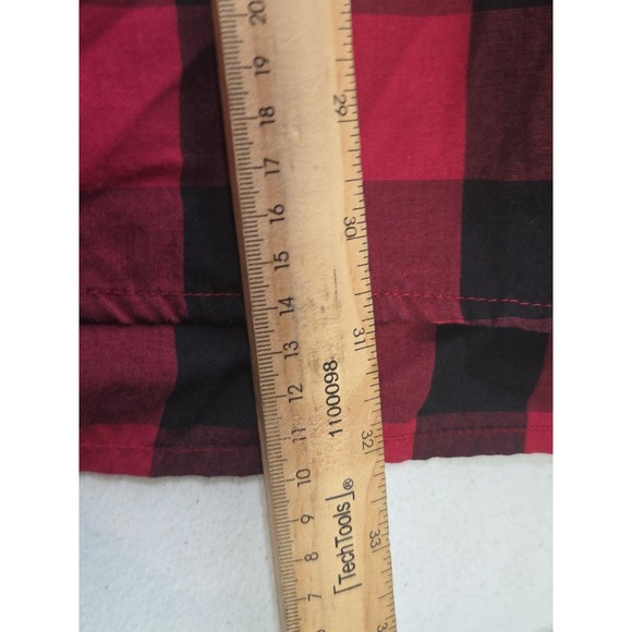Mainstreet Blues Women's 1X Red Black Buffalo Plaid Button Front Tunic Top - Picture 7 of 7